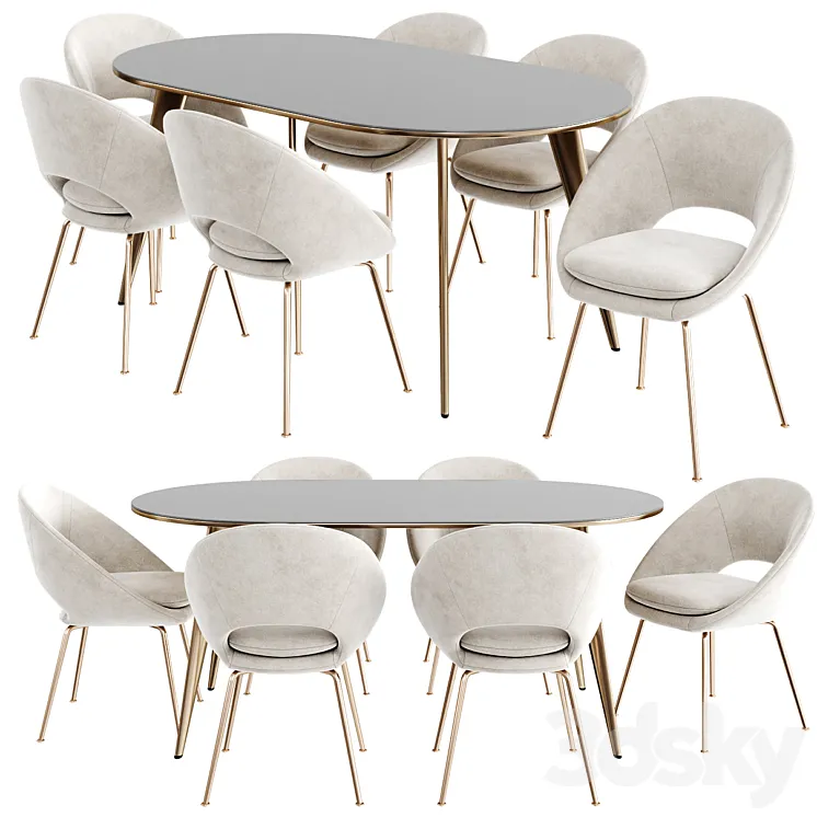 Dinning set 27 3D Model Free