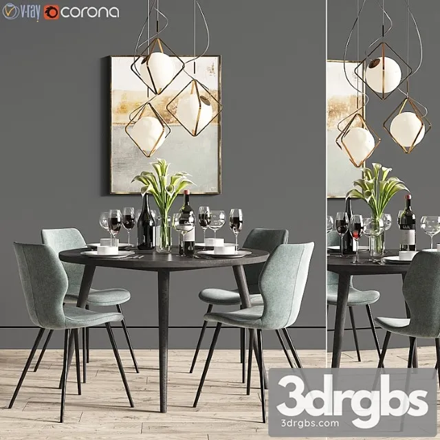 Dinning set 28 2 3D Model Free
