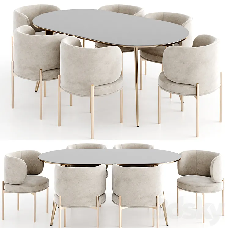 Dinning set 29 3D Model Free