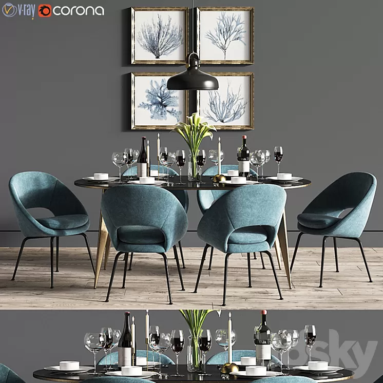 Dinning Set 30 3D Model