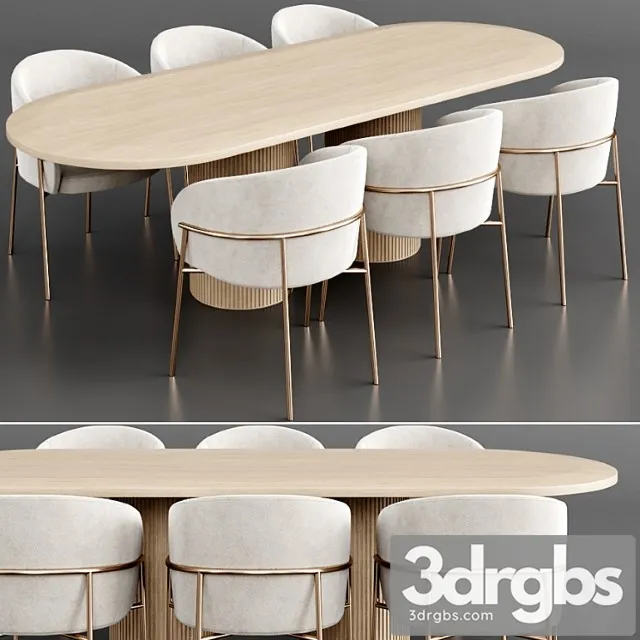Dinning set 36 2 3D Model Free
