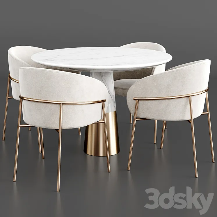 Dinning set 41 3D Model Free