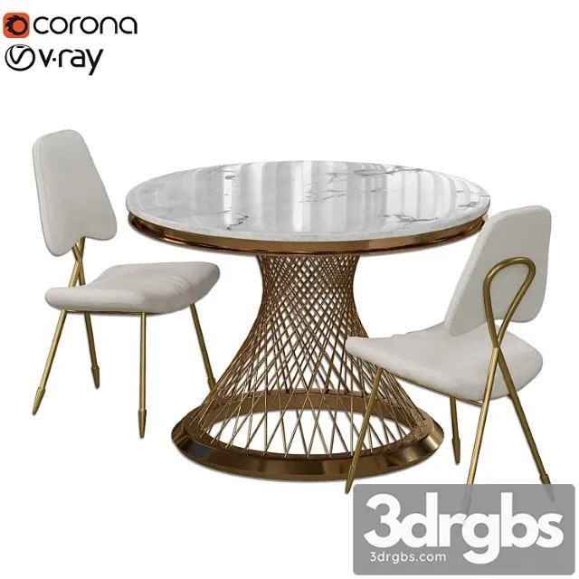 Dinning Set 48 3D Model Free