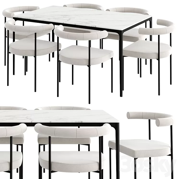 Dinning Set 48 3D Model Free