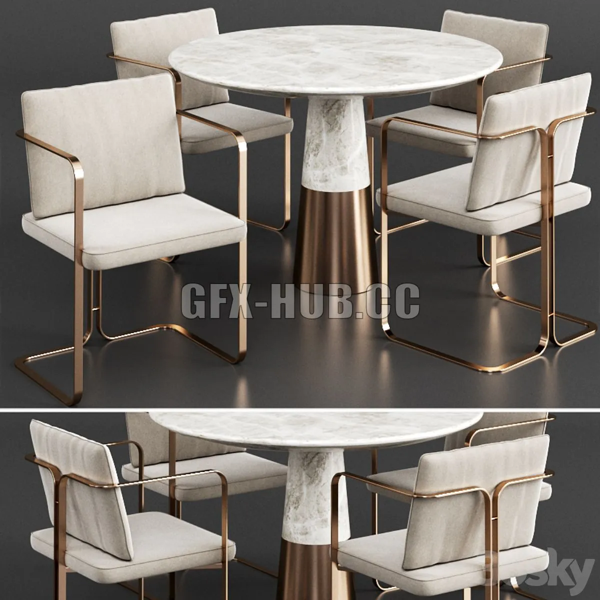 Dinning Set 6 (S2 MURENA chair and CB2 VEX table) Free Download