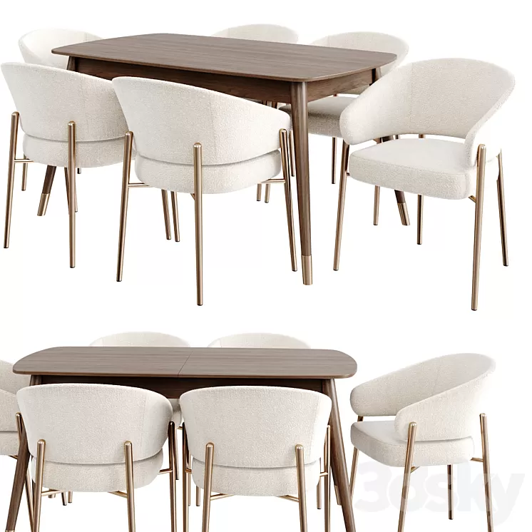 Dinning Set 84 3D Model Free Download