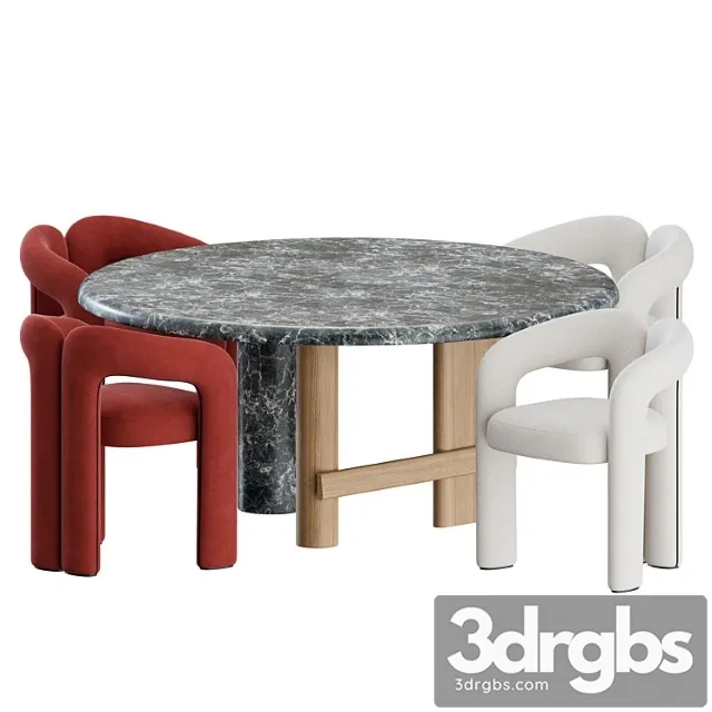 Dinning Set01 By Cassina 3D Model Free