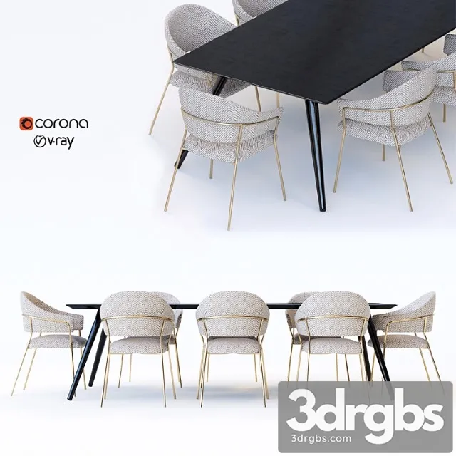 Dinning table 2 3D Model Free