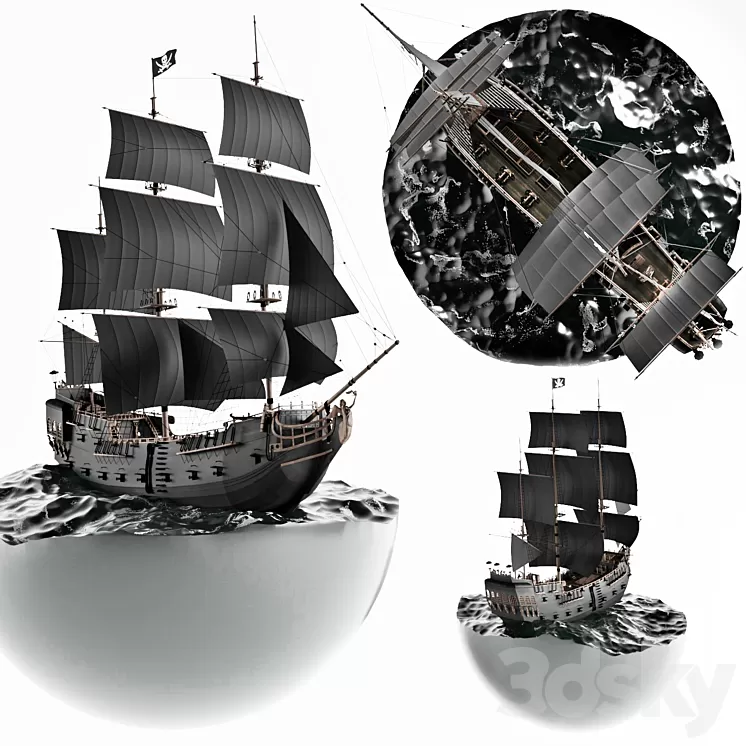 "Diorama ""Black Pearl"" (Black Pearl)" 3D Model