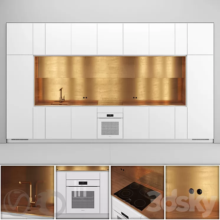 Direct NEL kitchen with brass 3D Model