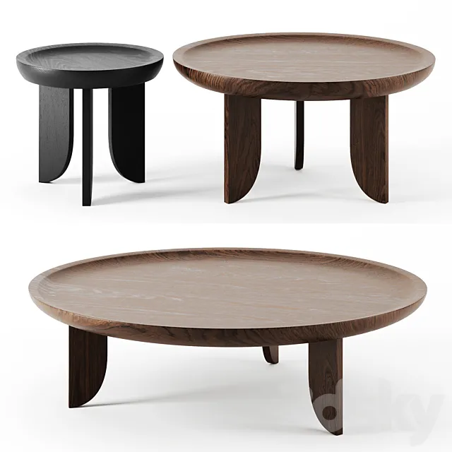 Dish tables by Grain 3DModel