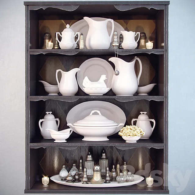 Dishes for shelves; Decor Shelf 3DModel