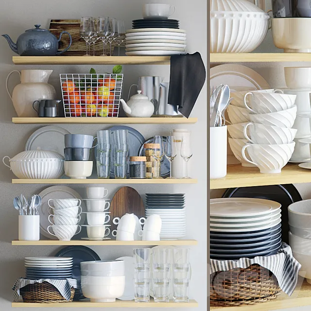 Dishes set - 1 3DModel