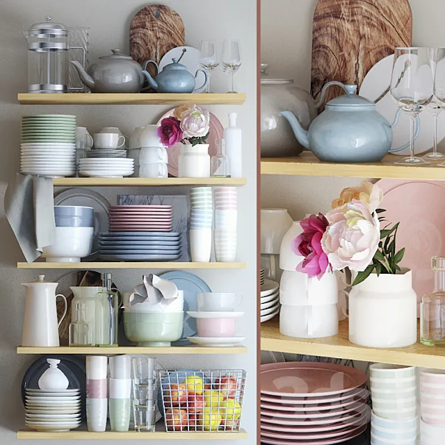 Dishes set - 2 3DModel