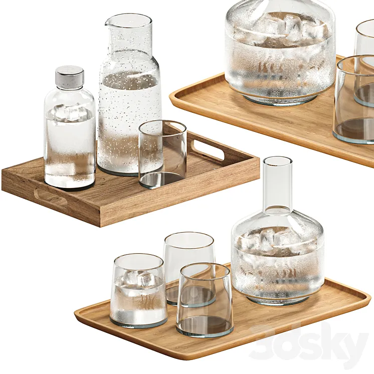 dishes tableware set 01 3D Model Free