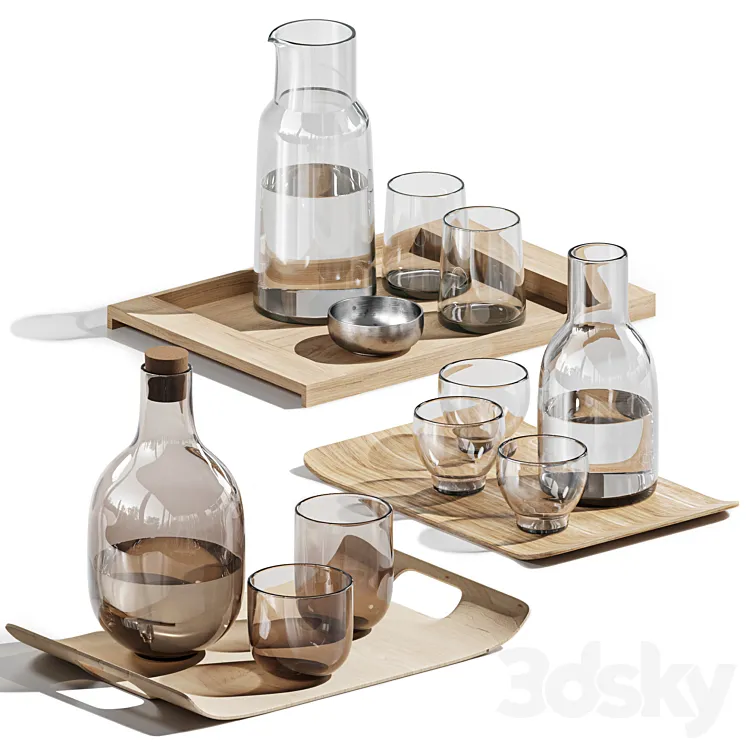 dishes tableware set 03 3D Model Free