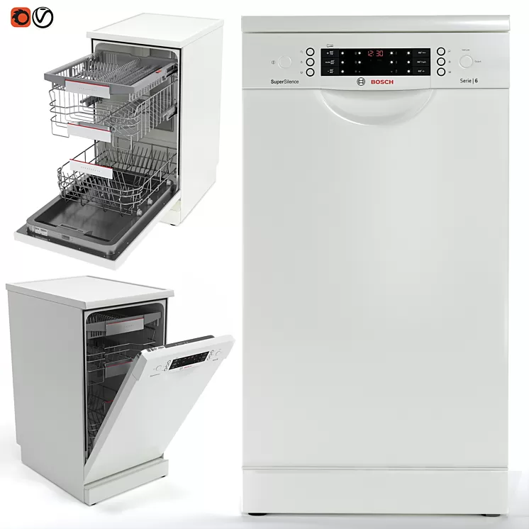 Dishwasher Bosch SuperSilence SPS66TW11R 3D Model