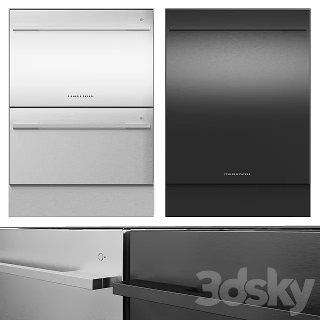 Dishwasher Fisher & Paykel DD60DDFX9 DD60DDFB9 DW60UD6X DW60UD6B 3D Model