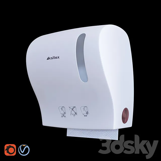 Dispenser of roll towels Ksitex AC1-18 3D Model