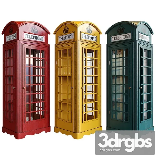 Display cabinet london telephone box 3D Model Free