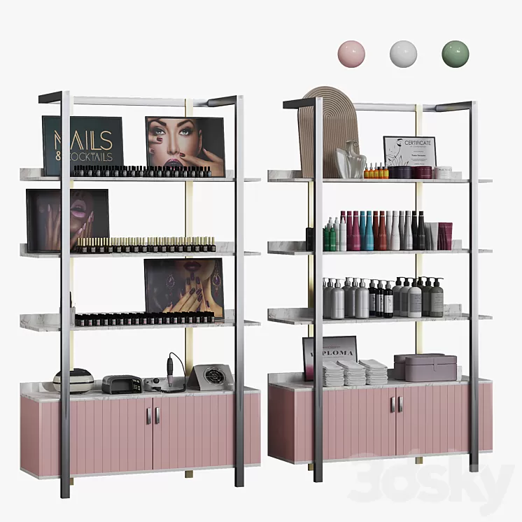 Display rack for cosmetic products 3D Model Free