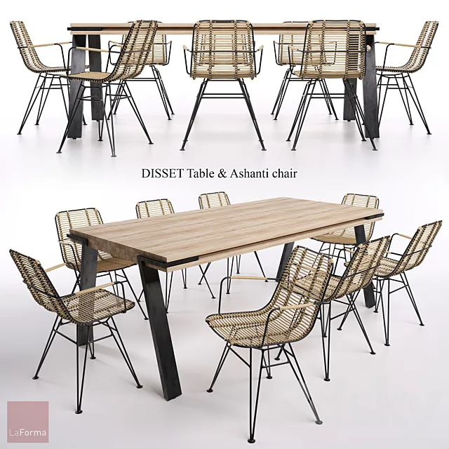 DISSET Table & Ashanti chair 3DModel