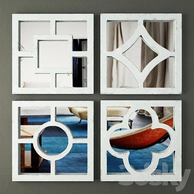 Distressed Wall Mirror Set Free Download