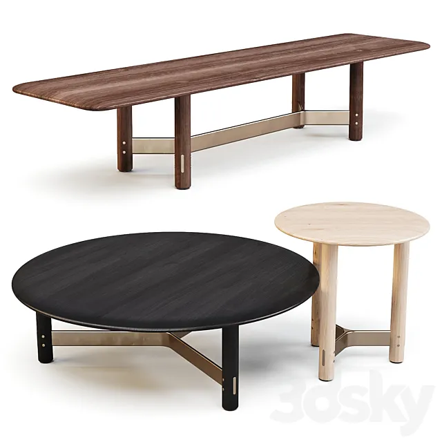 District Eight: Stilt - Coffee Tables Set 01 3DModel