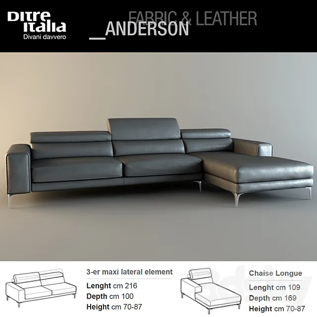 Ditre Italia - Anderson sofa 3 3DModel