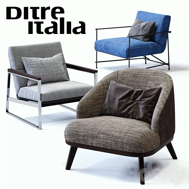 Ditre Italia Armchairs Set 3D Model