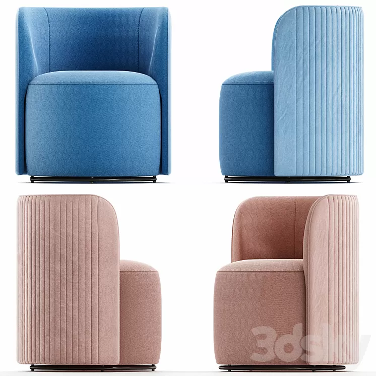 Ditre Italia CHLOÈ LUXURY Upholstered fabric easy chair 3D Model