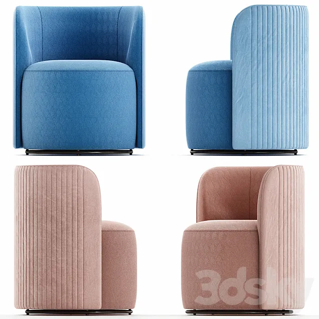 Ditre Italia CHLOÈ LUXURY Upholstered fabric easy chair 3DModel