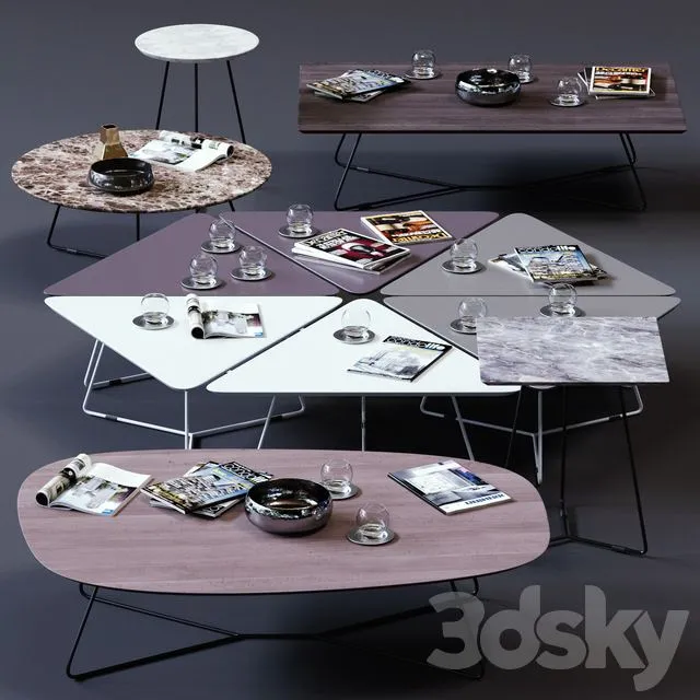 Ditre Italia Coffee Tables Set 02 3D Model