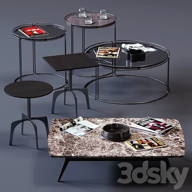 Ditre Italia Coffee Tables Set 03 3D Model