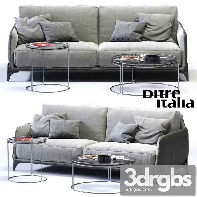 Ditre Italia Elliot 3 er Sofa 3D Model Free