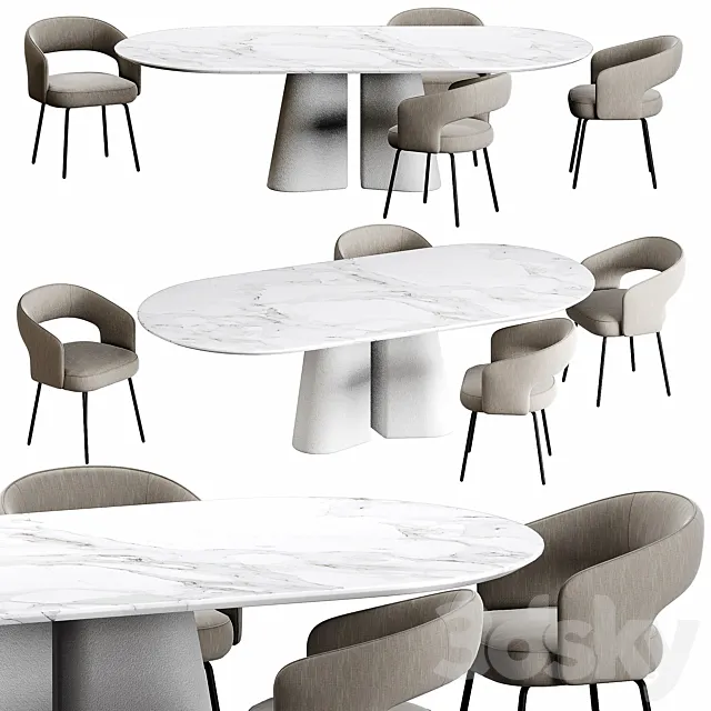 Ditre Italia Pillar and 356 Chair 3DModel