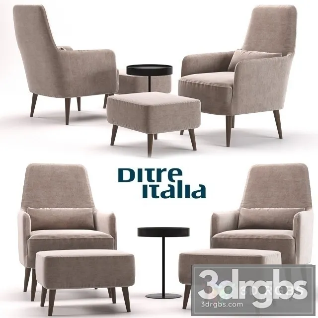 Ditre Italia Ray Armchair 3D Model Free