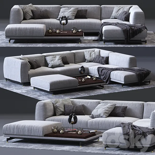 DITRE ITALIA St. Germain Corner Sofa 01 3DModel