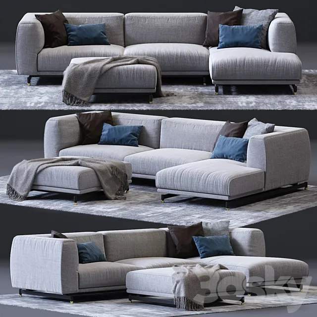 DITRE ITALIA St. Germain Corner Sofa 02 3D Model