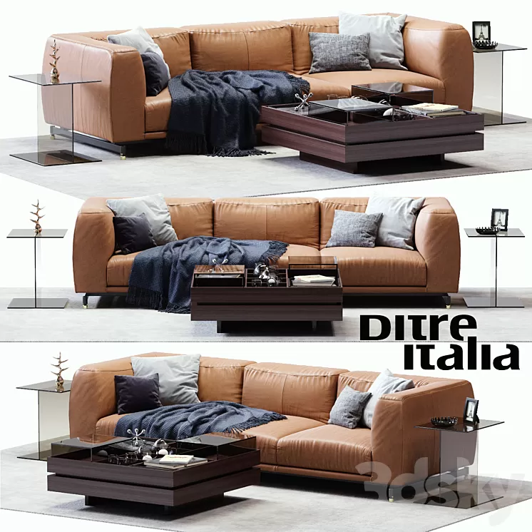 DITRE ITALIA St. Germain Leather Sofa 3D Model