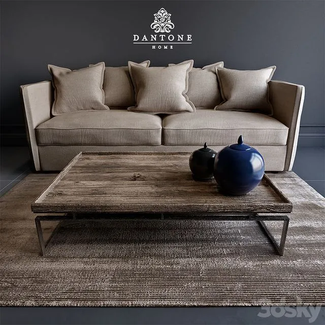 Divan Annecy coffee table TY380-YM and carpet MAQ-02-Taupe from Dantone home 3D Model