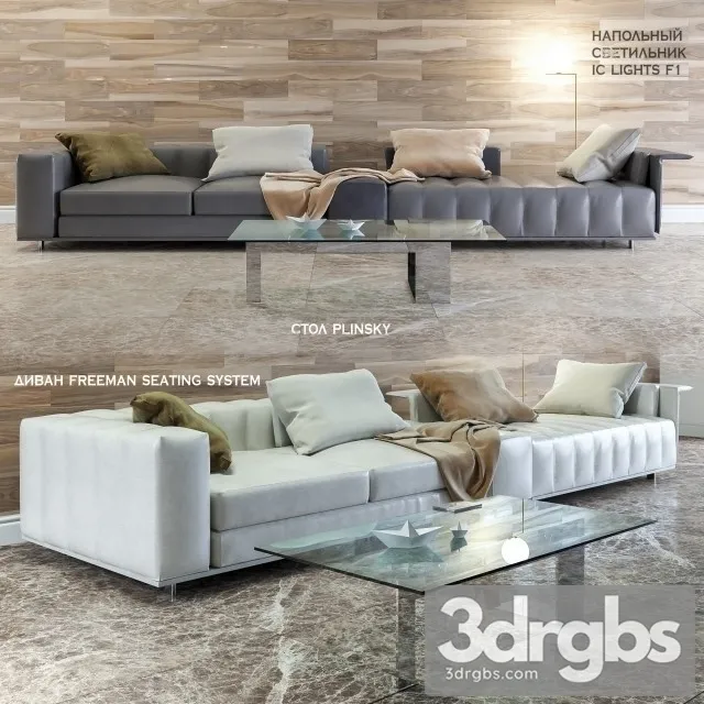 Divan Freeman Seating Sofa 01 3D Model Download