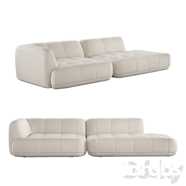 Divan Hay Quilton One Arm 3D Model Free