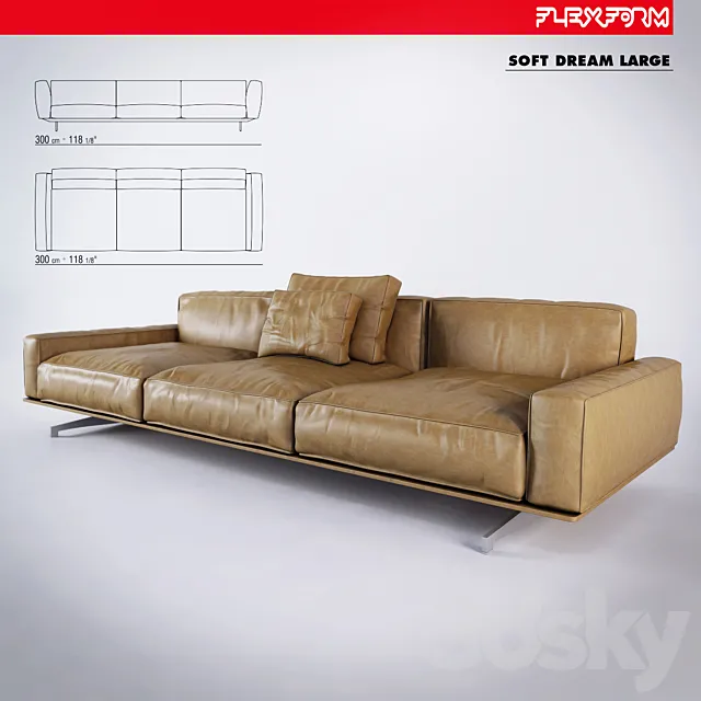 Divan_Flexform_Soft_Dream_Large 3D Model