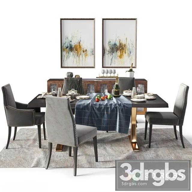 Divane Inspiration Dining Set 3D Model Free