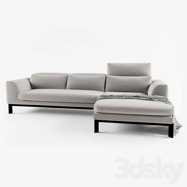 Divani Casa Clayton Modern Fabric Sectional Sofa 3D Model