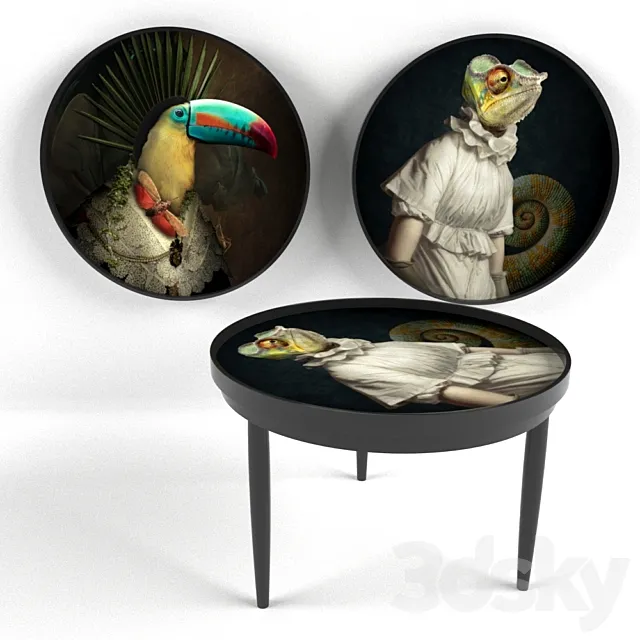 DIXIT coffee table _ salver _ wall picture 3D Model