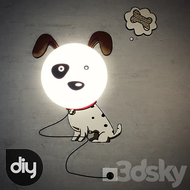 DIY Cartoon 3D Spotted Dog 3D Model