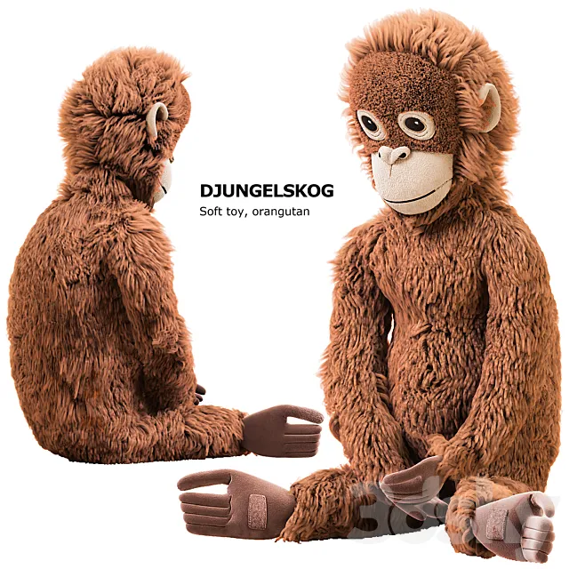 DJUNGELSKOG Soft toy orangutan Ikea _ soft toy DUNGELSKOGEN orangutan Ikea 3D Model