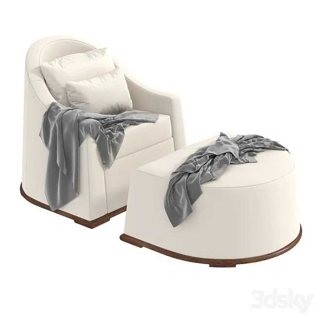 Dmitriy co Milano Lounge Chair Pouf 3D Model